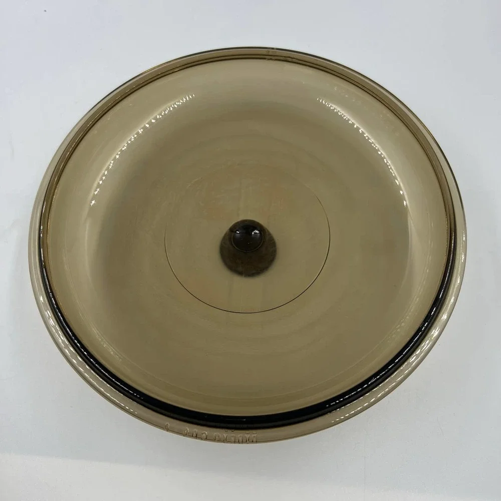 Pyrex Glass Lid 1970's Amber Colored 2.5‎ L Stock Sauce Pan Lid 624-0 Vintage